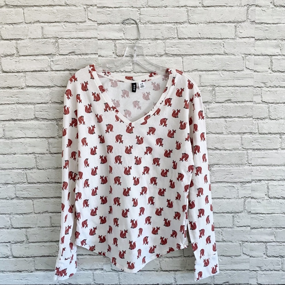 Urban Outfitters Cozy Fox Fall Thermal Long Sleeve